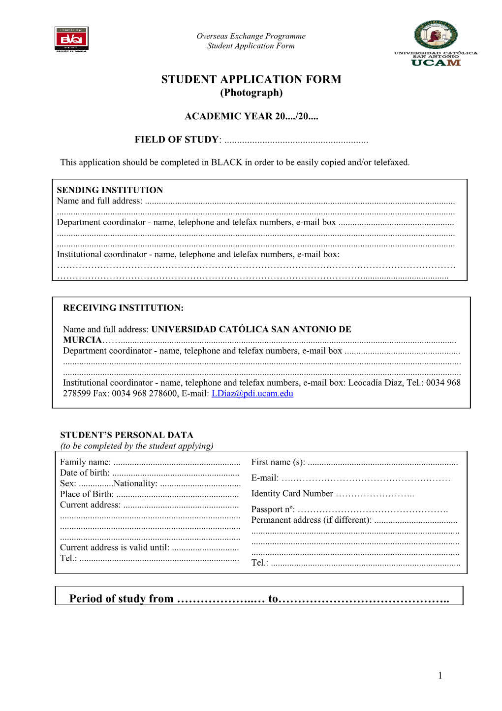 Student Application Form s4