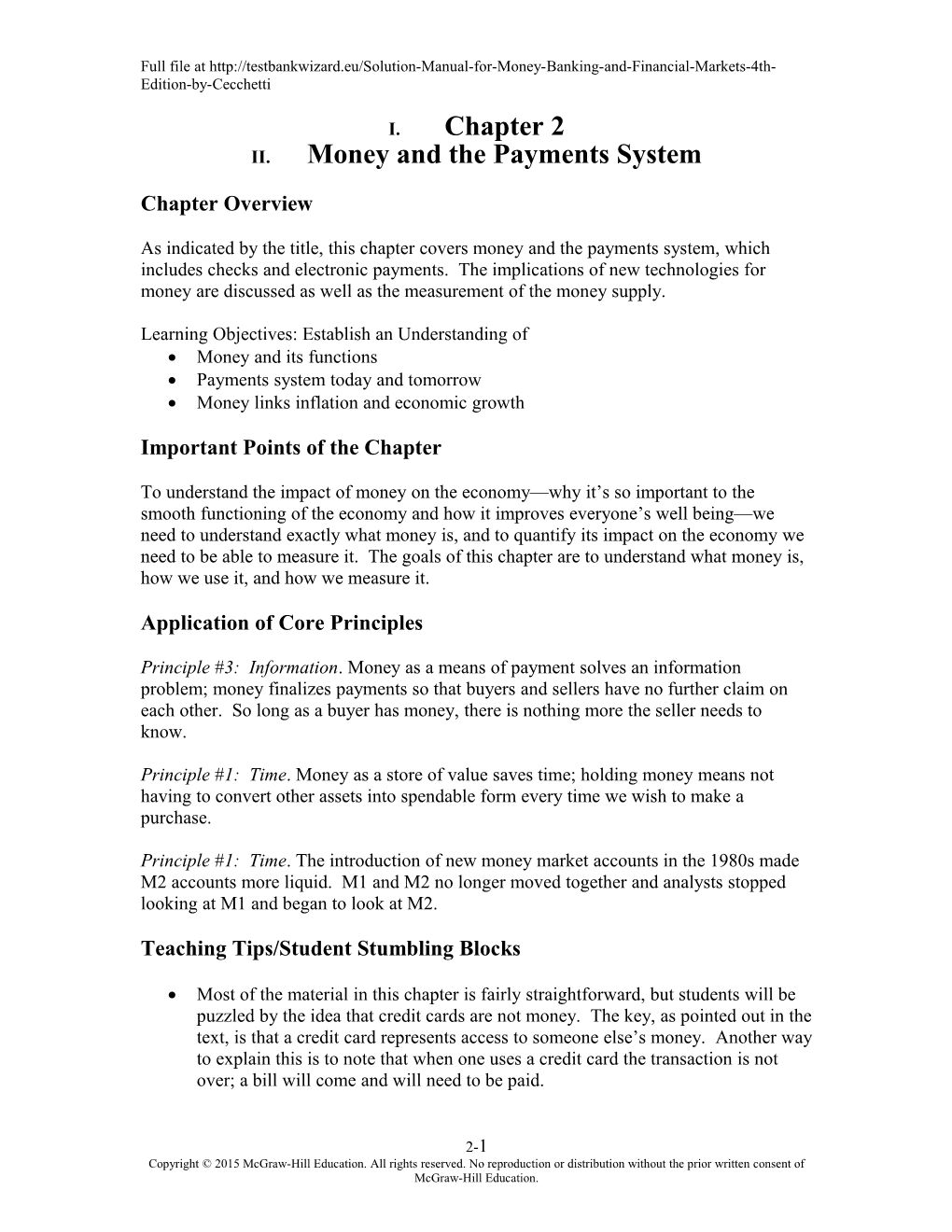 Money and the Payments System