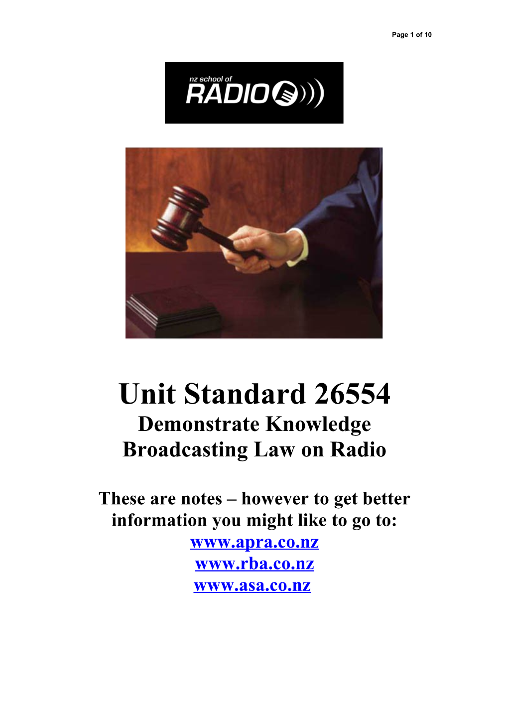 Demonstrate Knowledge Broadcasting Law on Radio