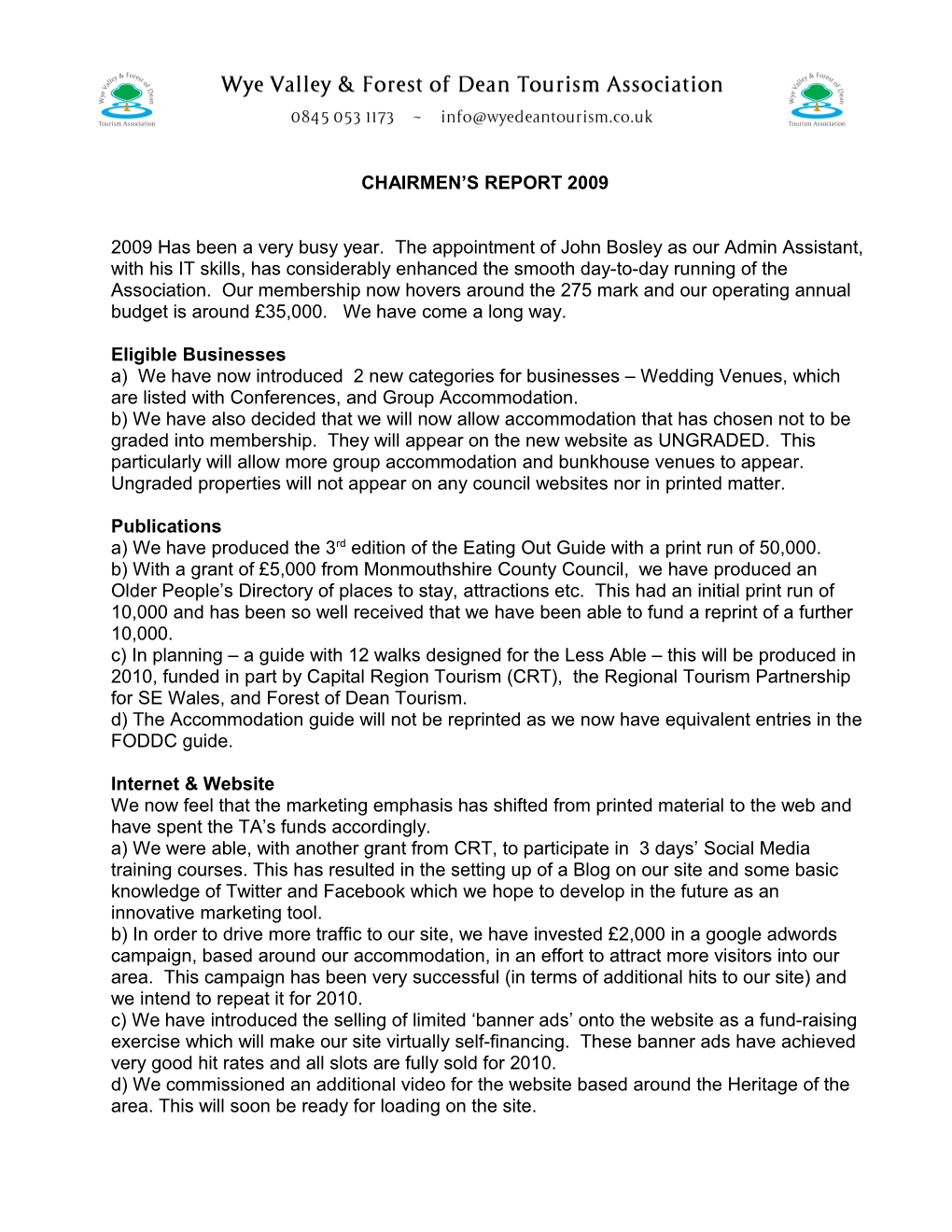Chairmen S Report 2009