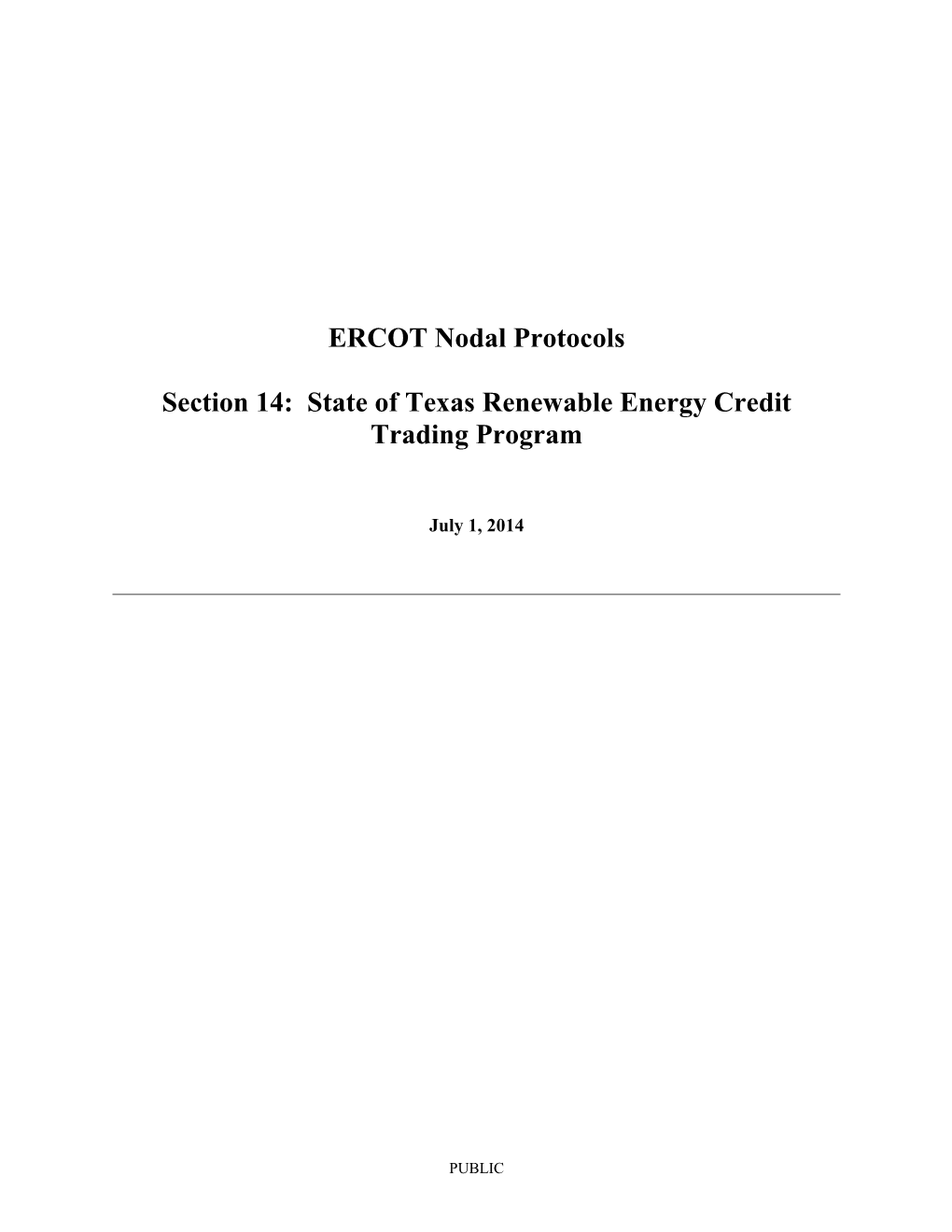 Section 14: State of Texasrenewable Energy Credit Trading Program