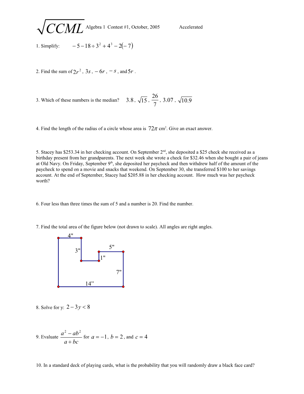 2. Find the Sum of , , , , and