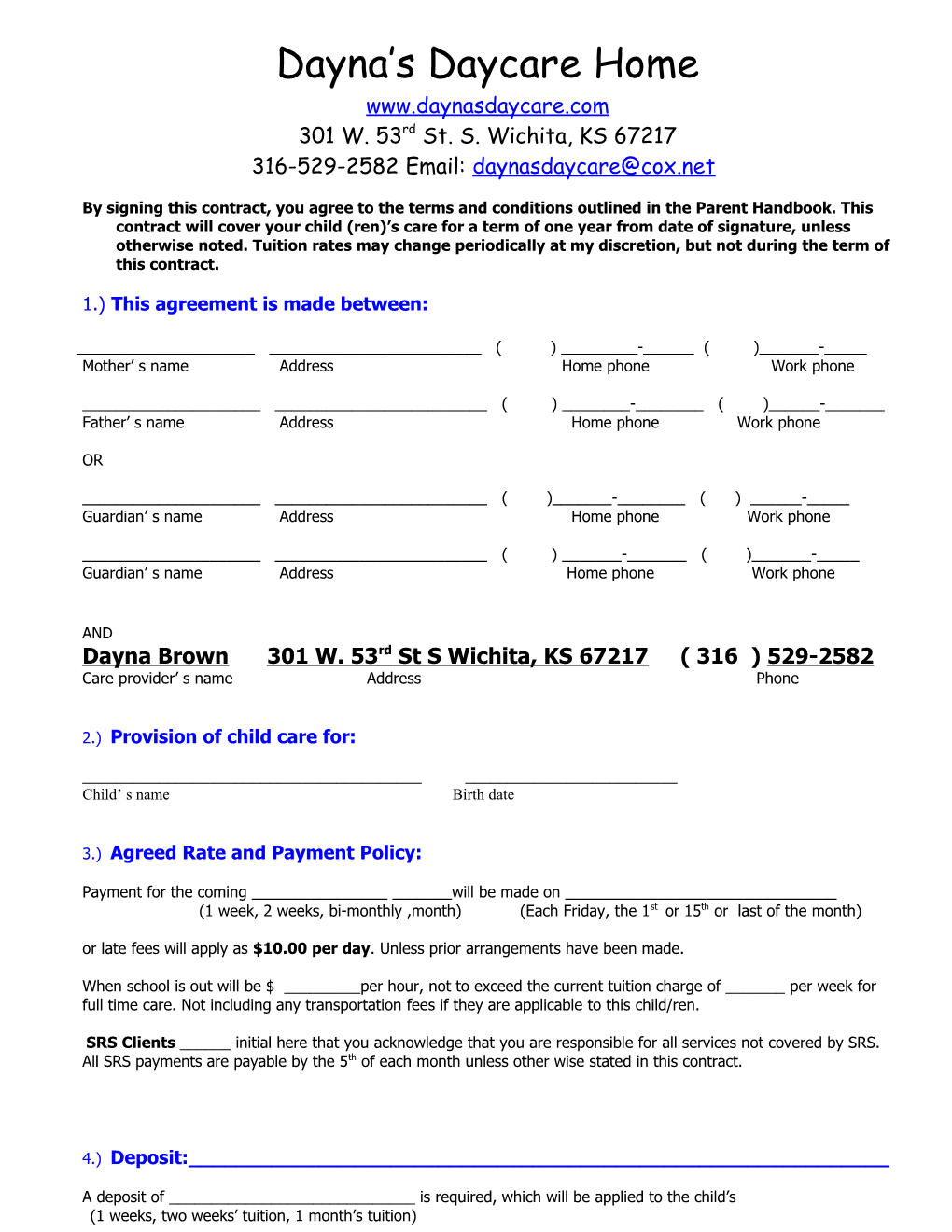 By Signing This Contract, You Agree To The Terms And Conditions Outlined In The Parent Handbook