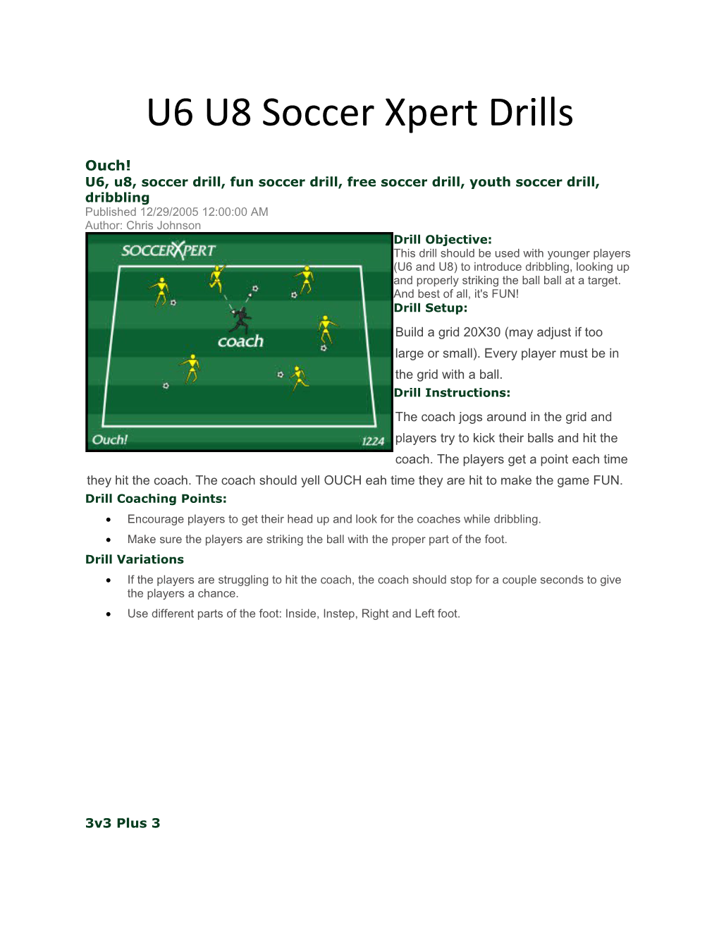 U6, U8, Soccer Drill, Fun Soccer Drill, Free Soccer Drill, Youth Soccer Drill, Dribbling