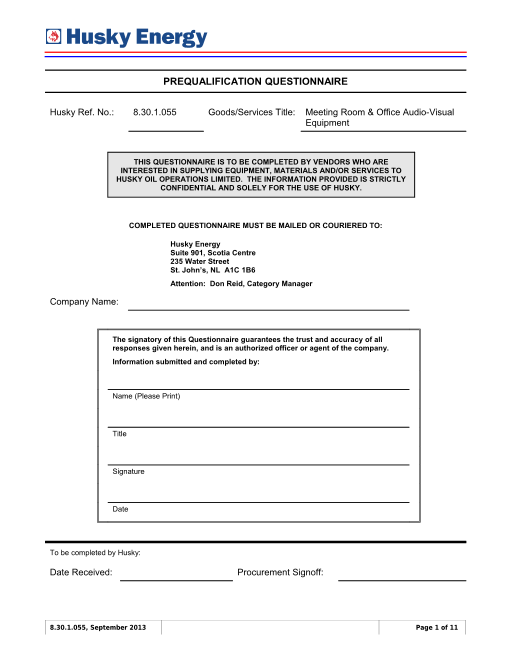 Prequalification Questionnaire