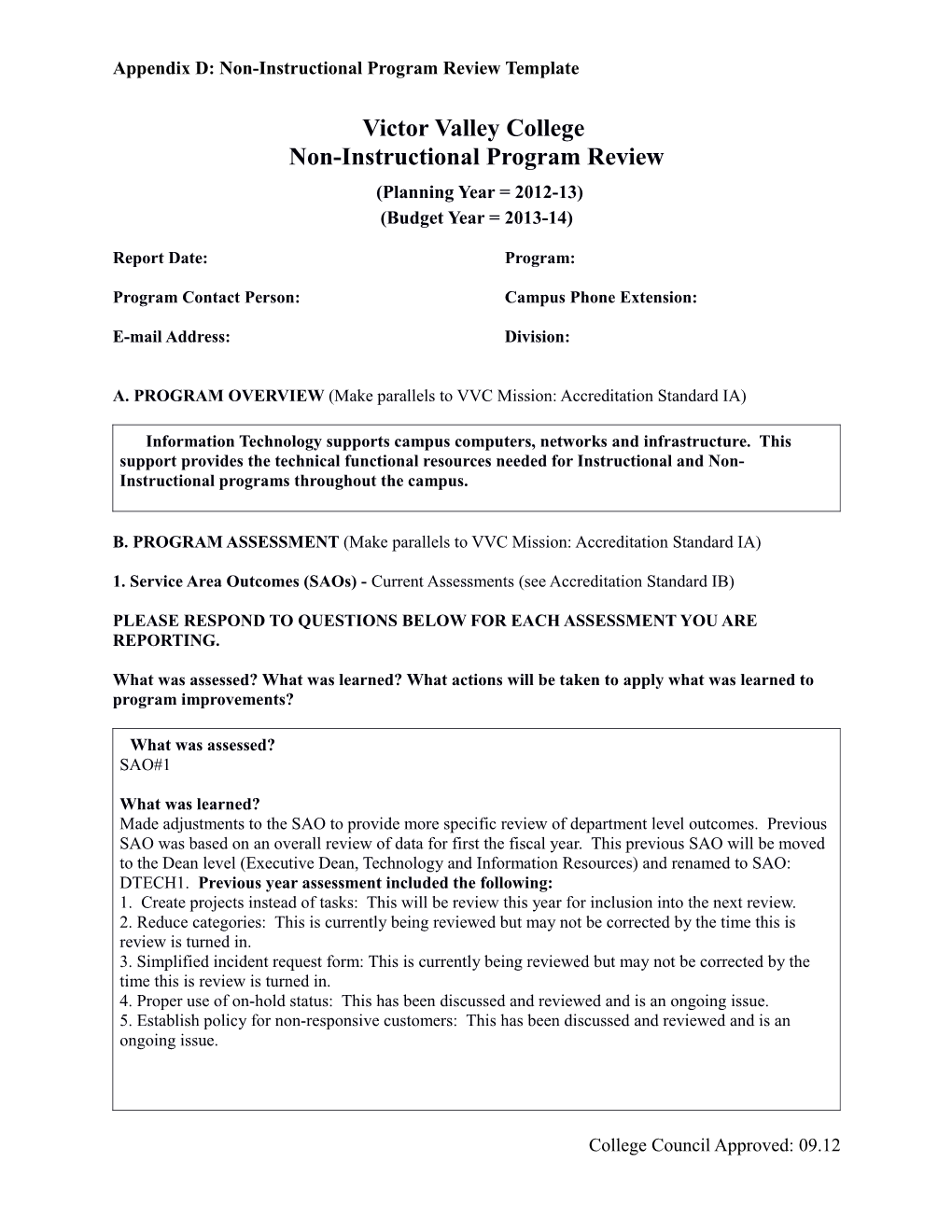 Appendix D: Non-Instructional Program Review Template s1