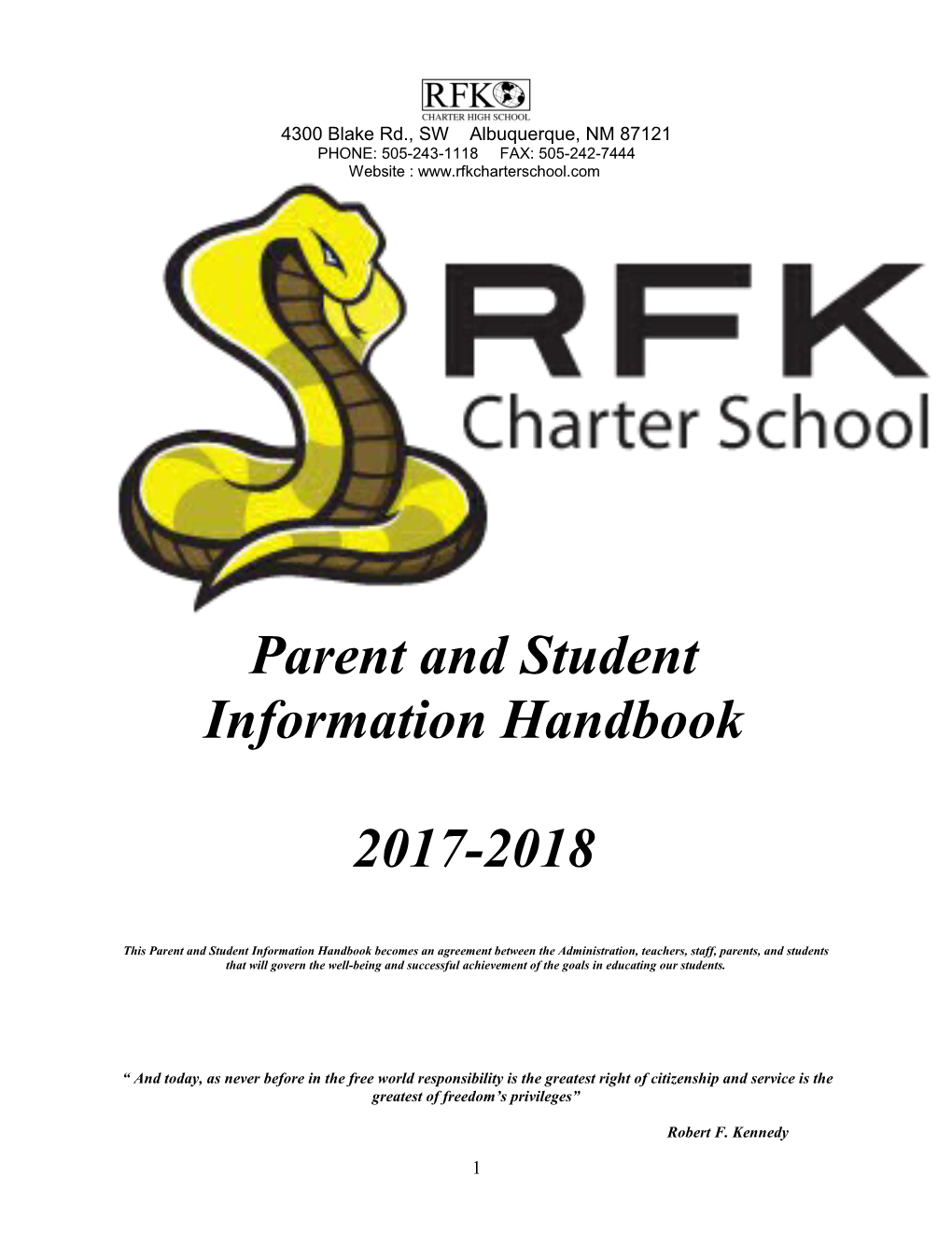 Parent and Student Information Handbook