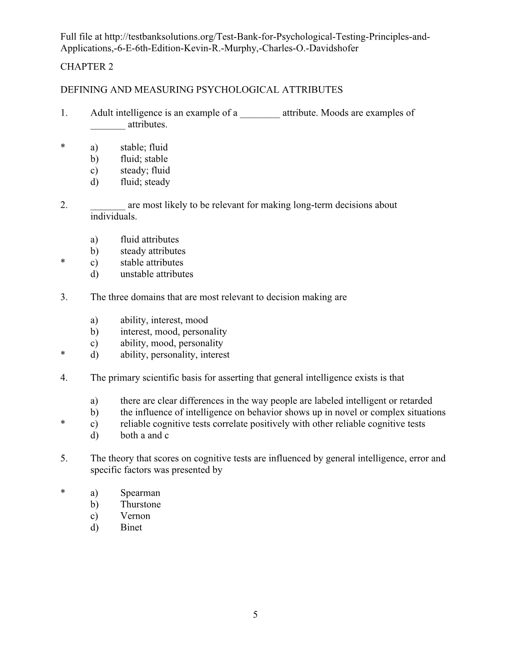 Defining and Measuring Psychological Attributes