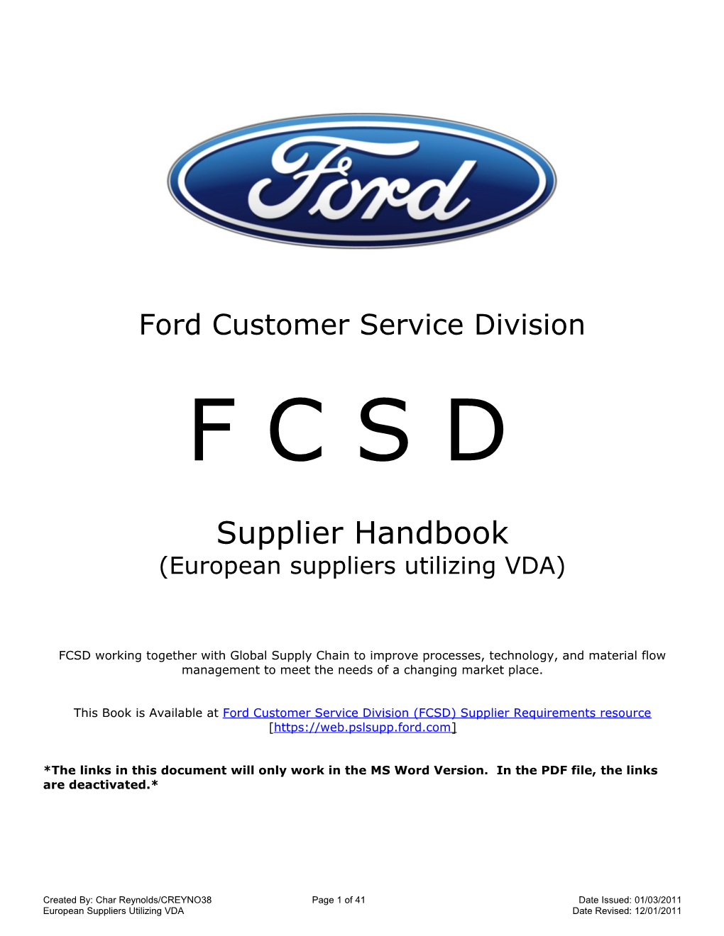 Ford Customer Service Division