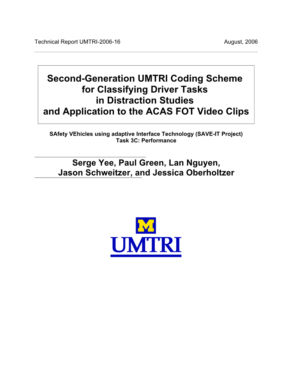 Technical Report UMTRI-2005