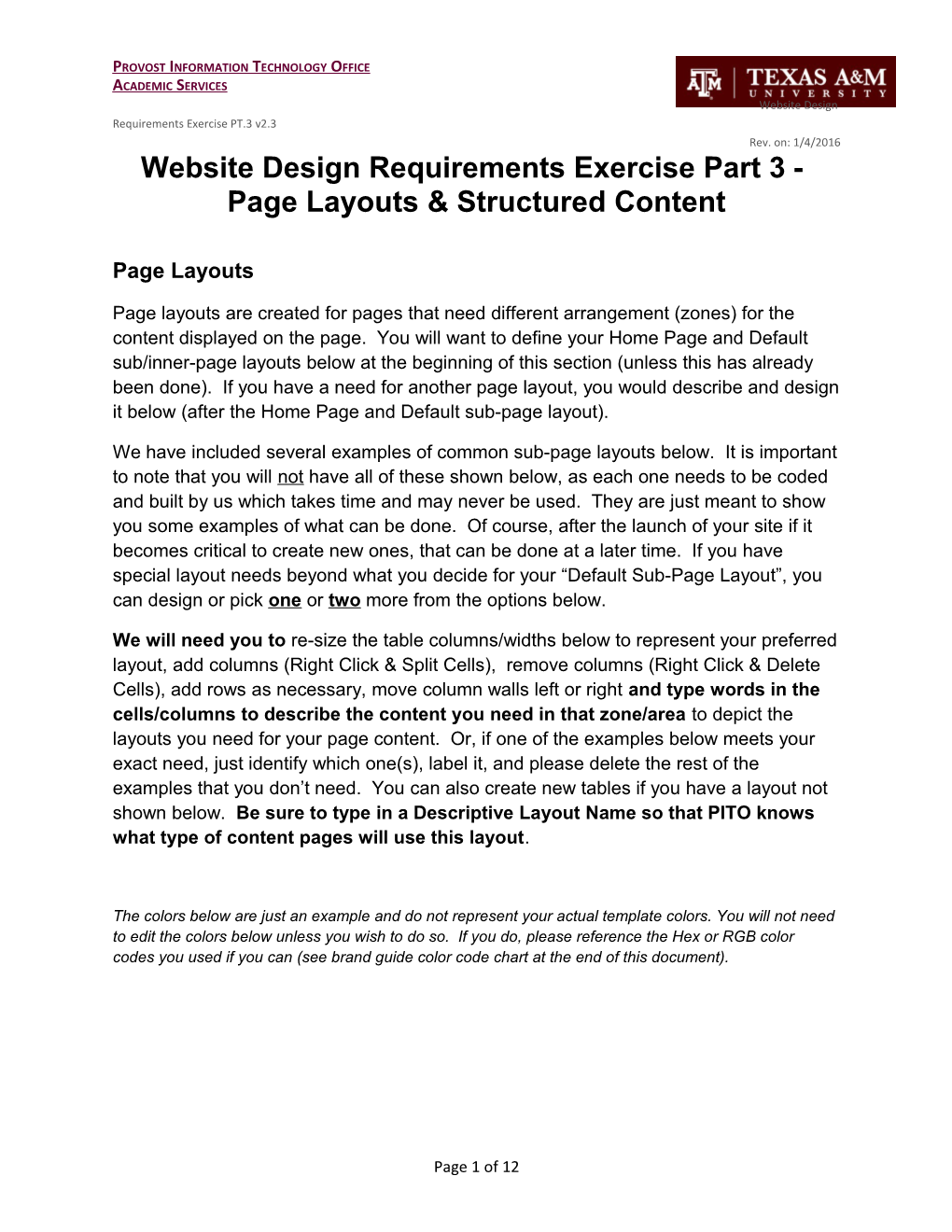 Website Design Requirements Exercise Part 3