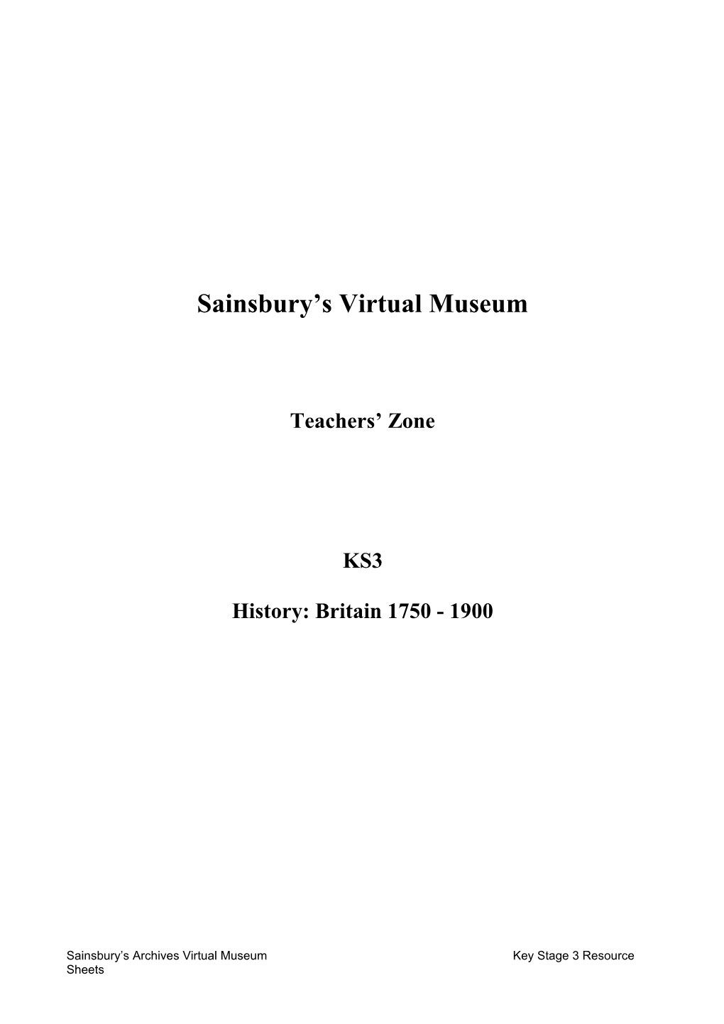 Sainsbury S Virtual Museum