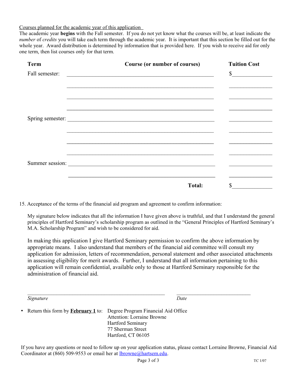 M.A. Merit Scholarship Application
