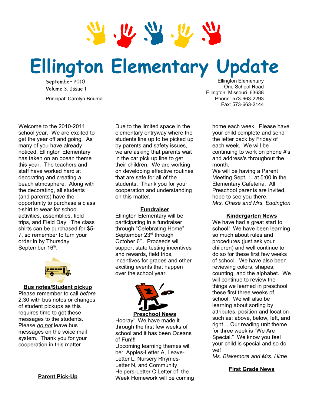 Ellington Elementary Update