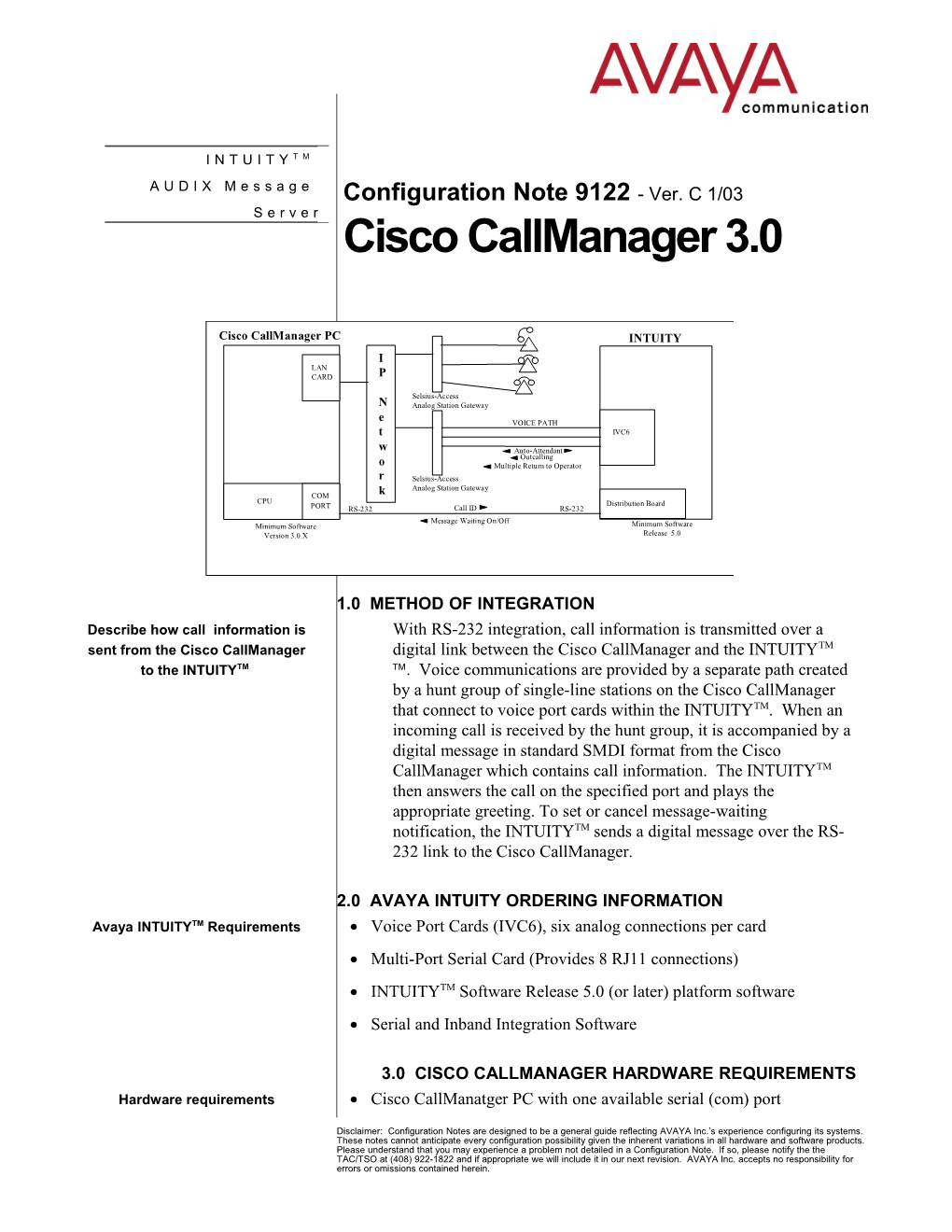 Cisco Callmanager 3.0 Confidential