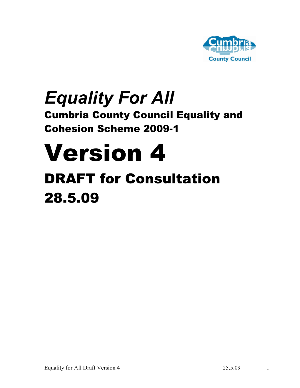 Cumbria County Council Equality and Cohesion Scheme 2009-1