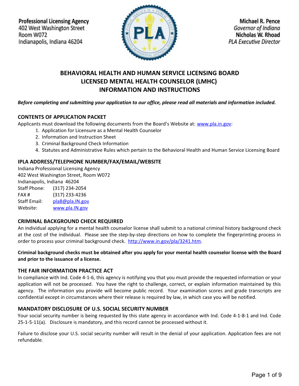 Behavioral Health and Human Service Licensing Board