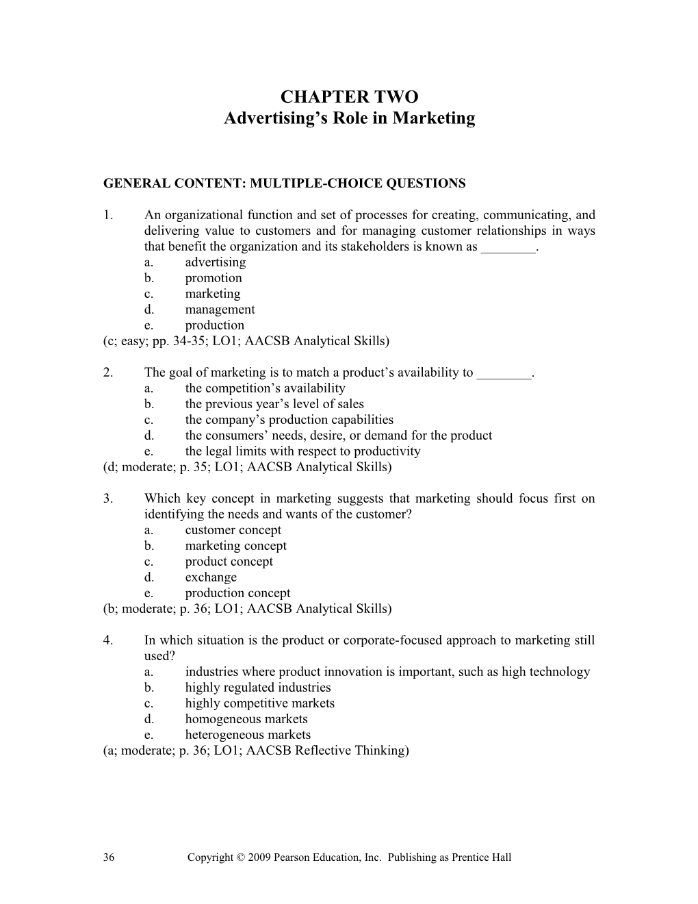 CHAPTER TWO Advertising S Role in Marketing