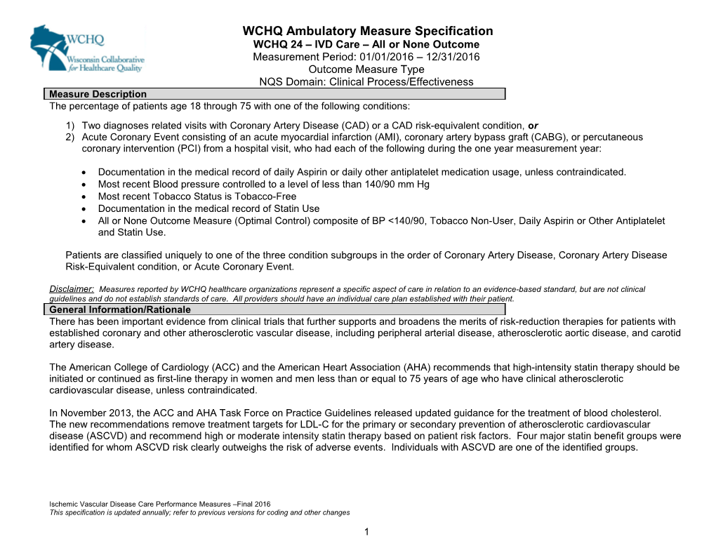 WCHQ 24 IVD Care All Or None Outcome