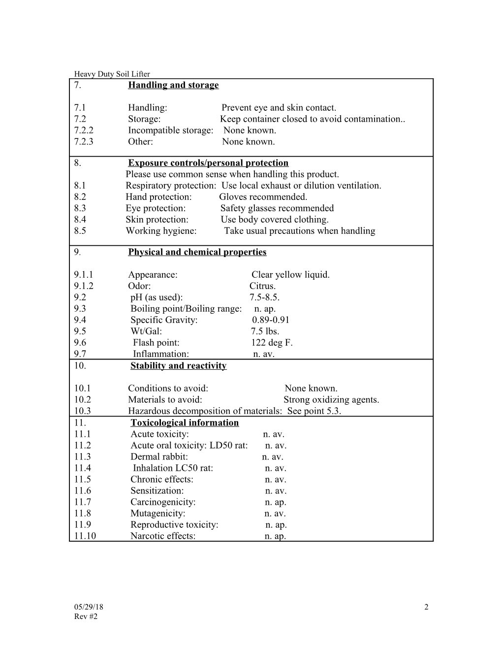 Material Safety Data Sheet s119
