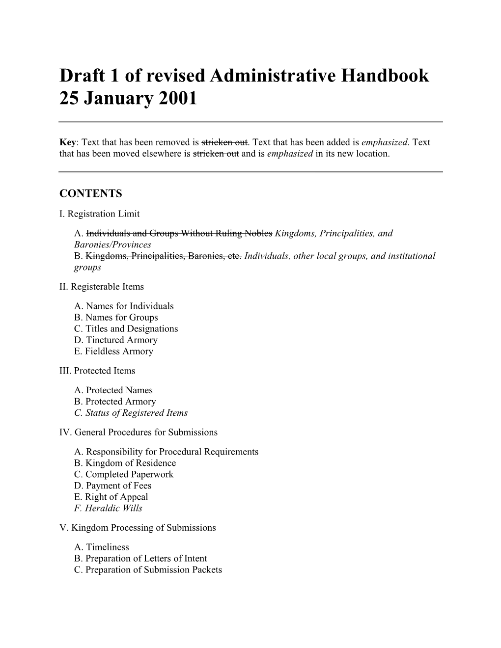 Draft 3 of Revised Administrative Handbook