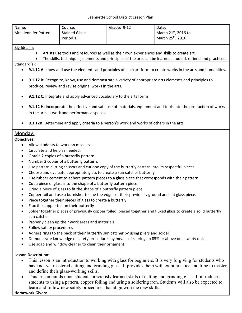 Jeannette School District Lesson Plan s2