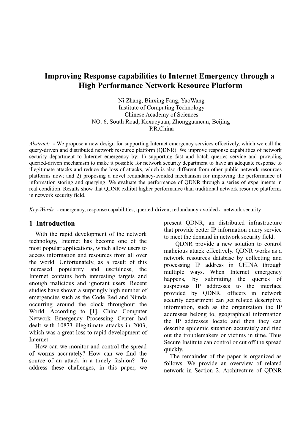 Qda: a Design for Internet Emergency