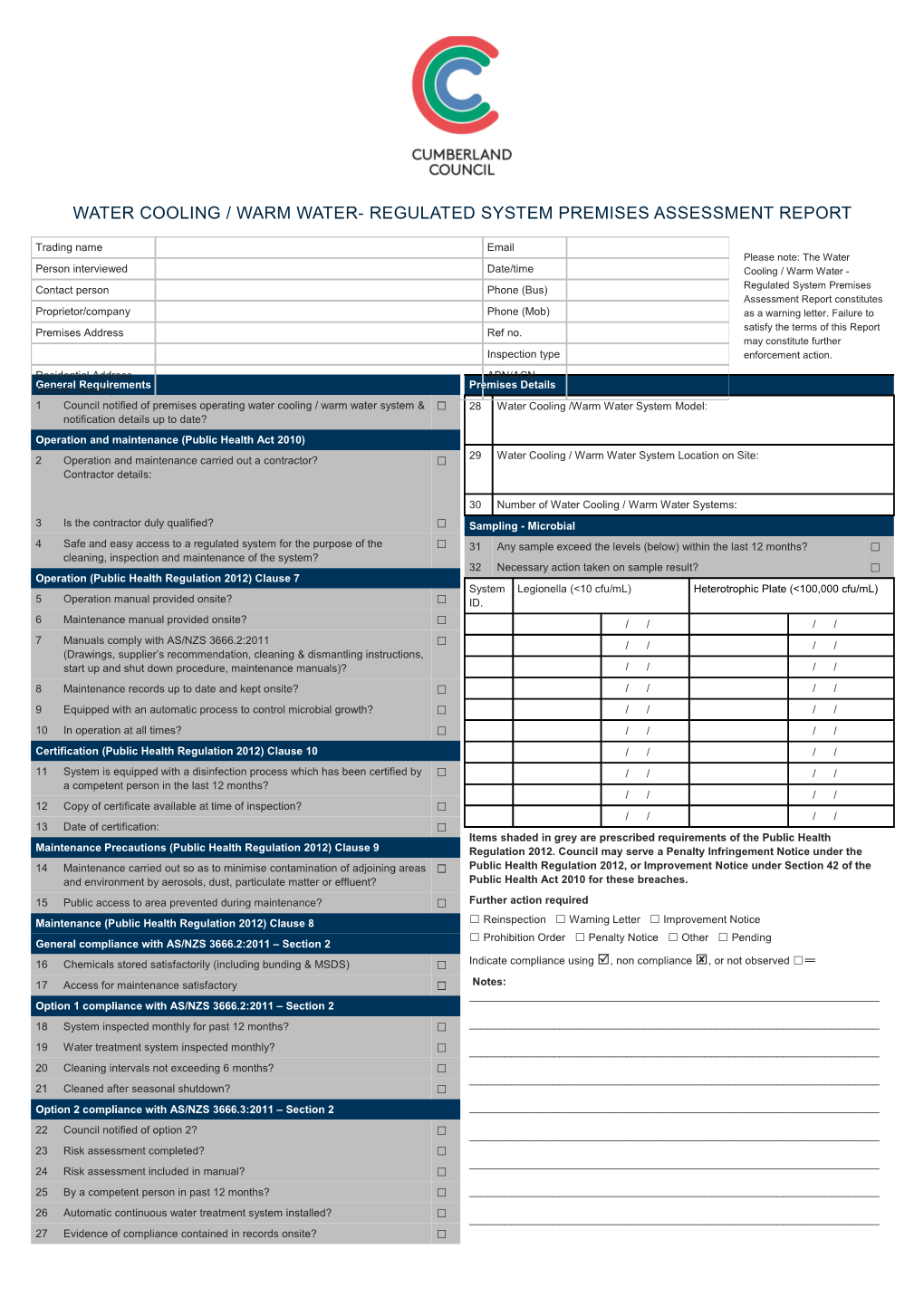 Water Cooling / Warm Water- Regulated System Premises Assessment Report