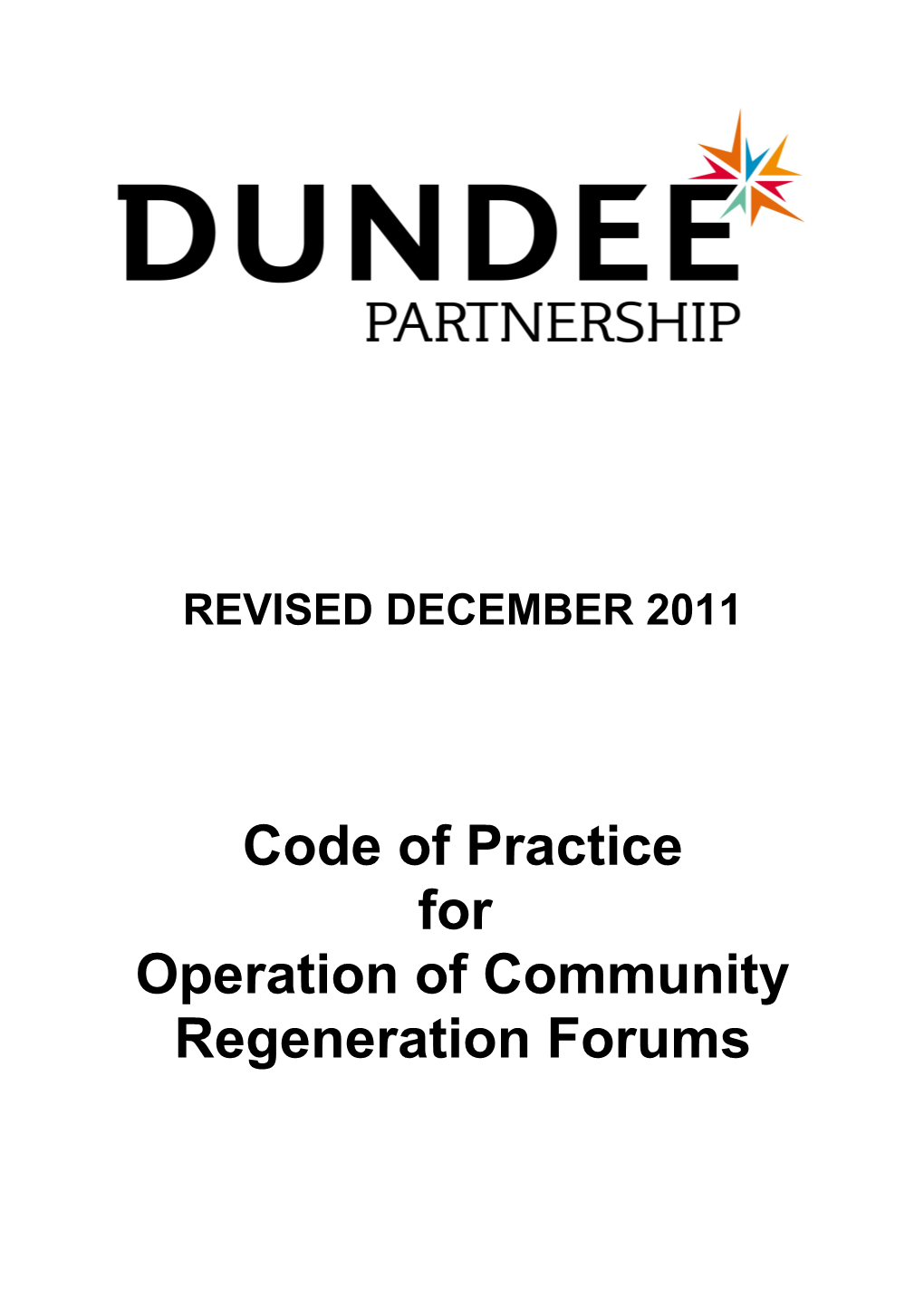 Operation of Community Regeneration Forums