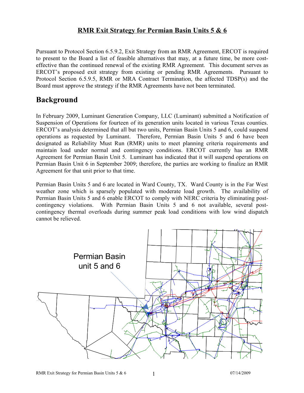RMR Exit Strategy for Permian Basin Units 5 & 6