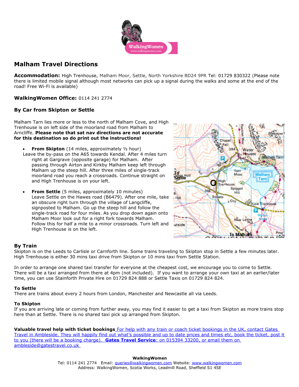 Travel Directions to High Trenhouse, Malham