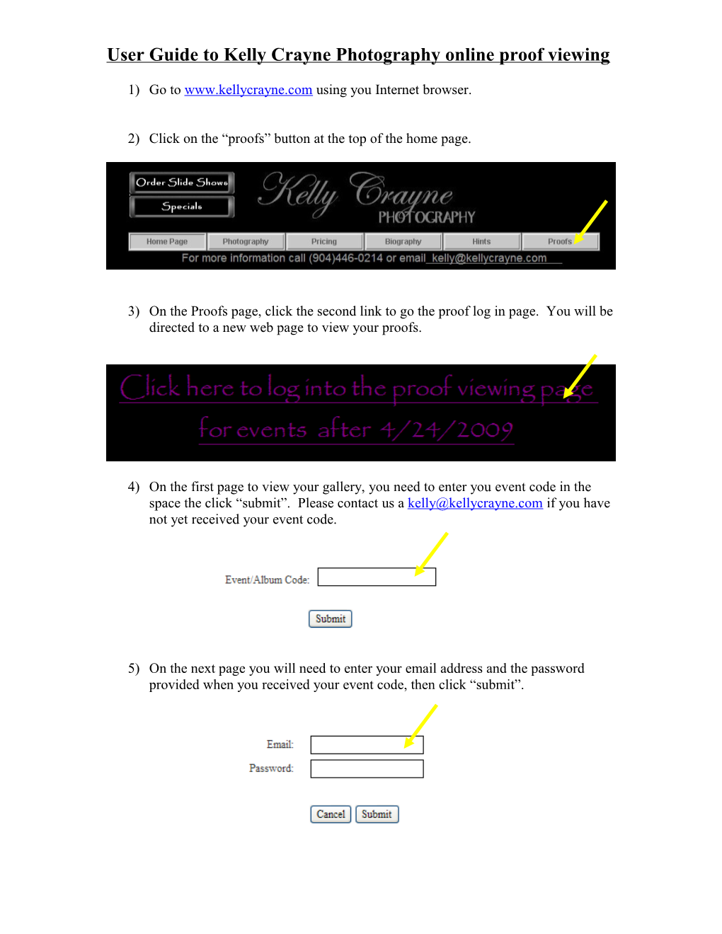 User Guide to Kelly Crayne Photography Online Proof Viewing