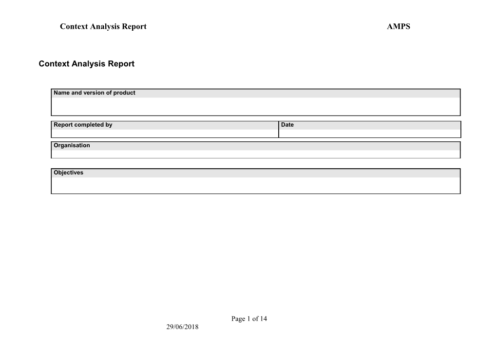 Context Analysis Report AMPS