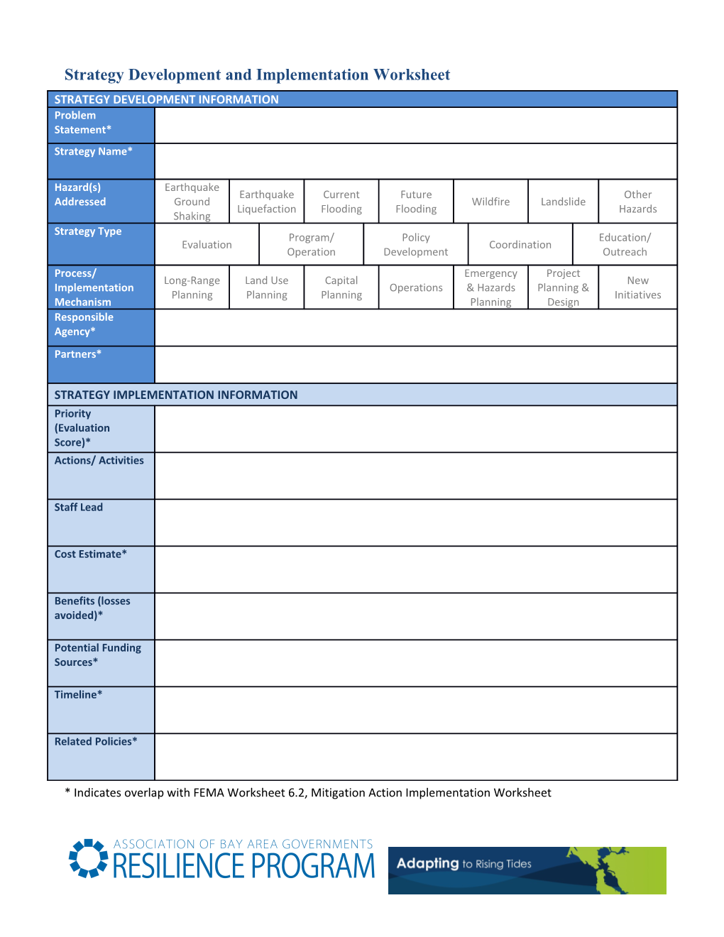 Strategy Development and Implementation Worksheet