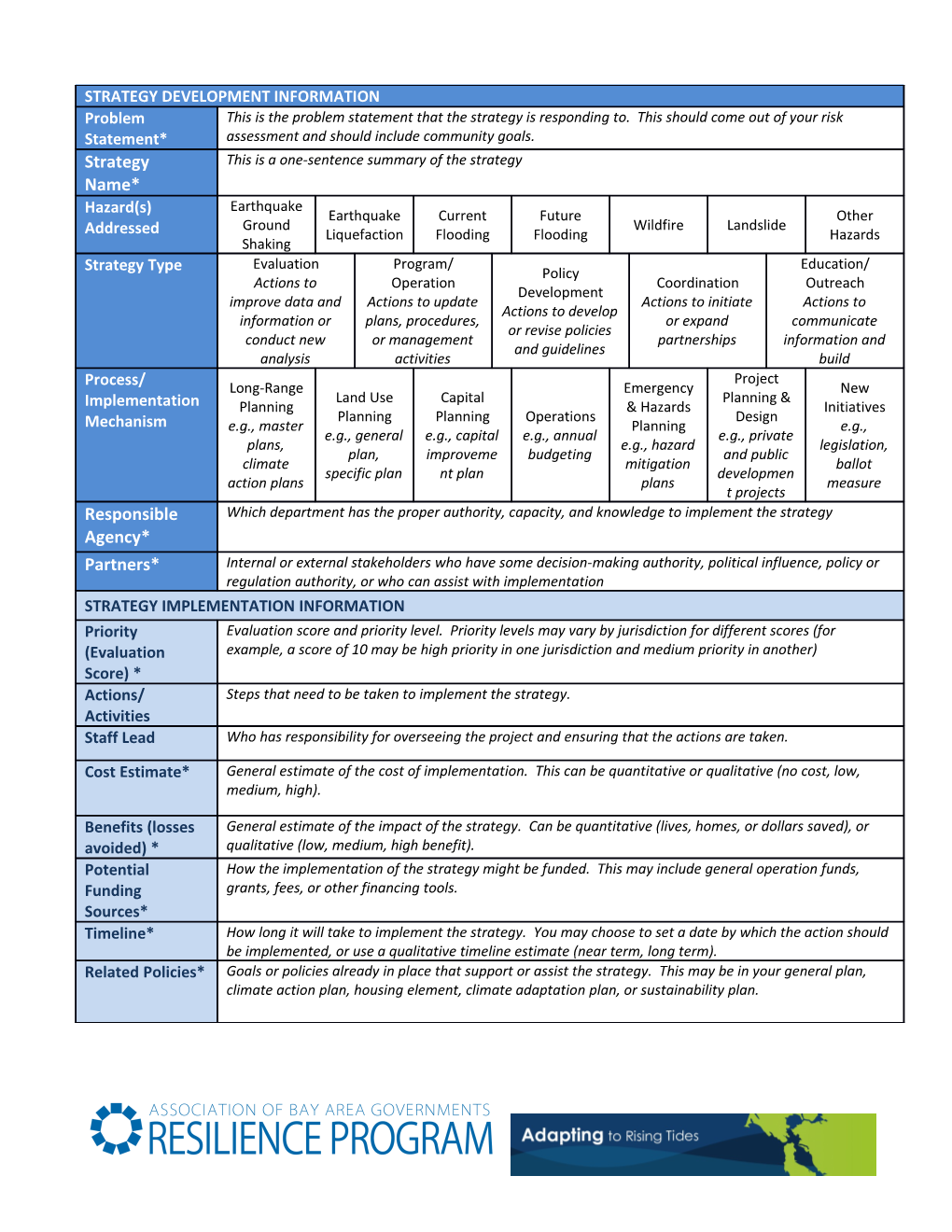 Strategy Development and Implementation Worksheet