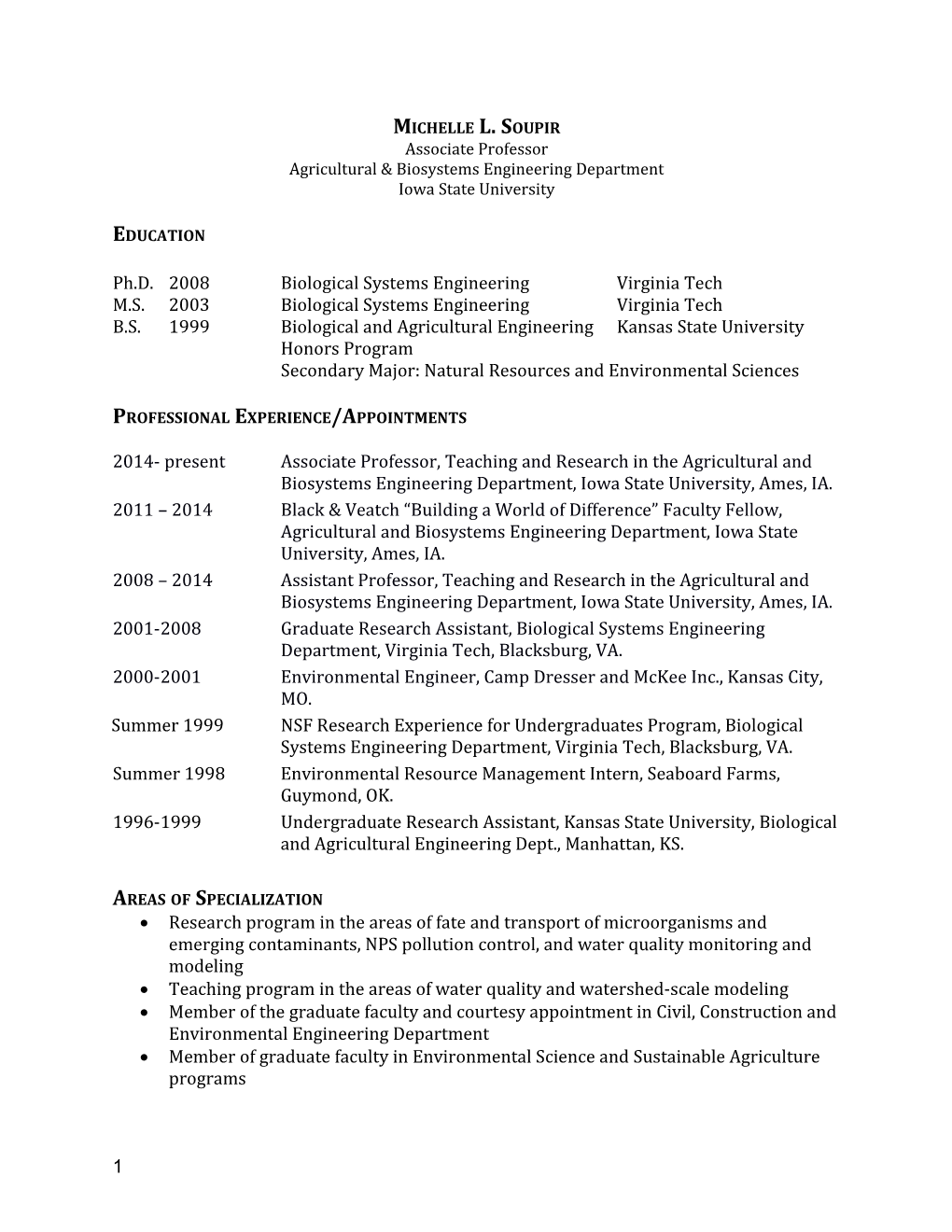 Agricultural & Biosystems Engineering Department