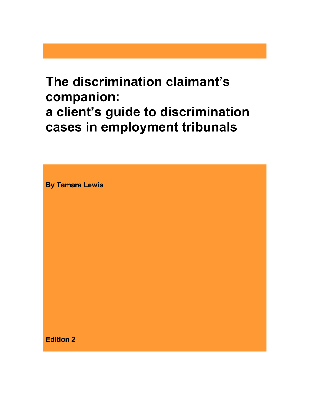 The Discrimination Claimant S Companion 23