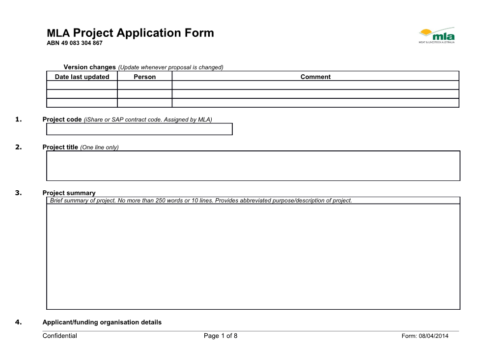 MDC Project Application - Master