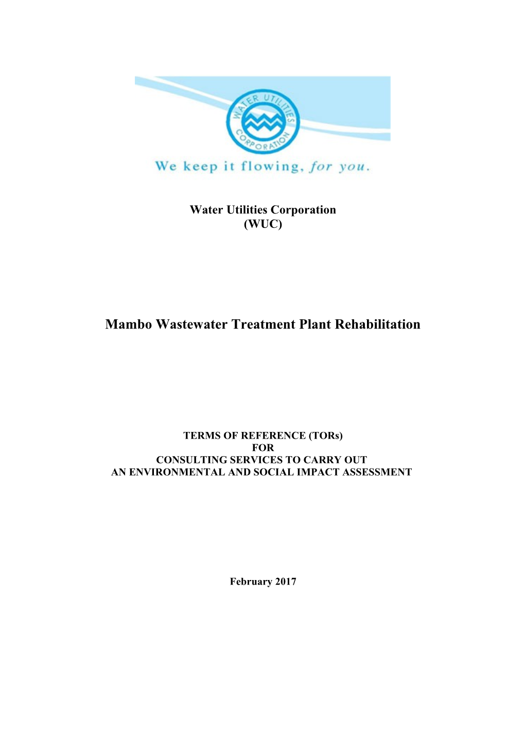 Mambo Wastewater Treatment Plant Rehabilitation