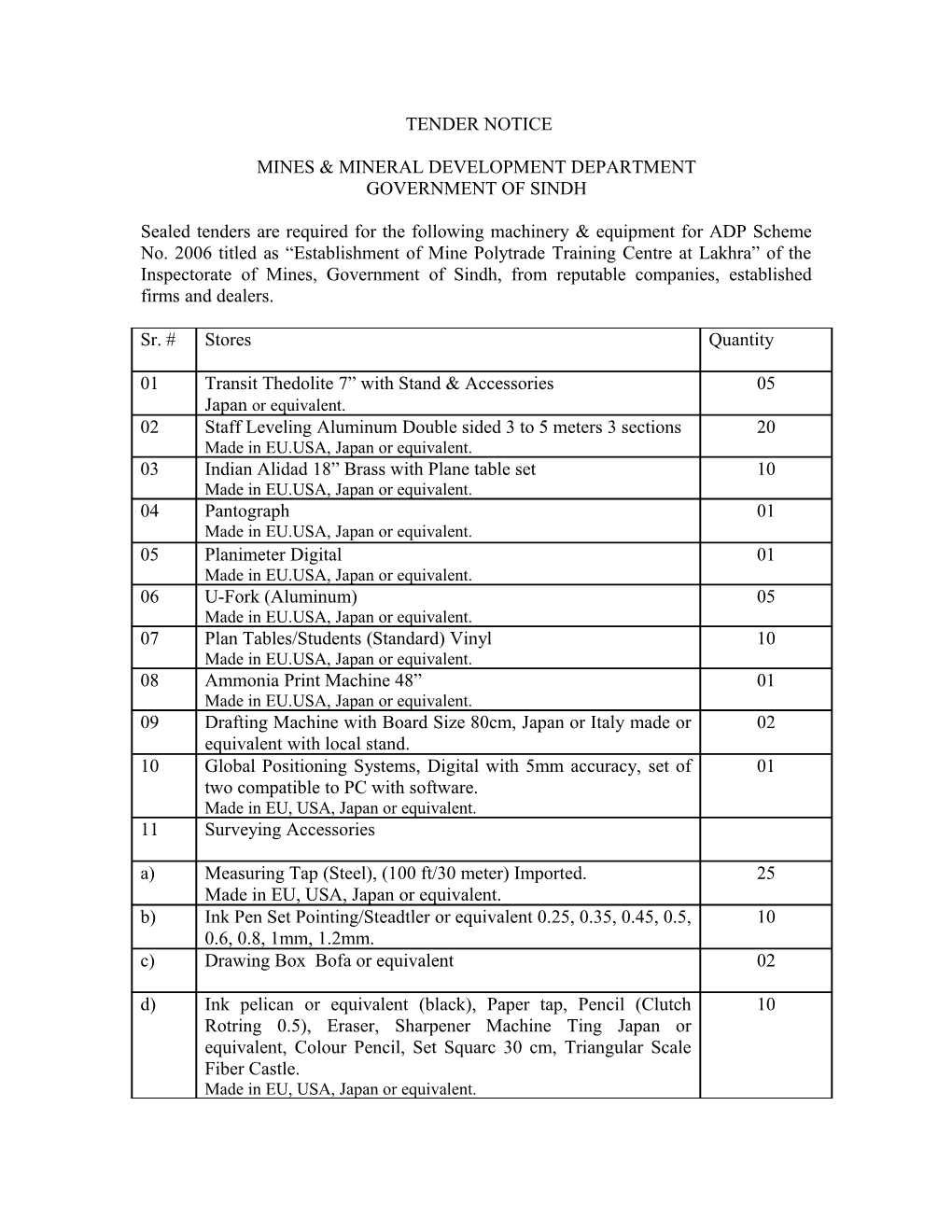 Mines & Mineral Development Department