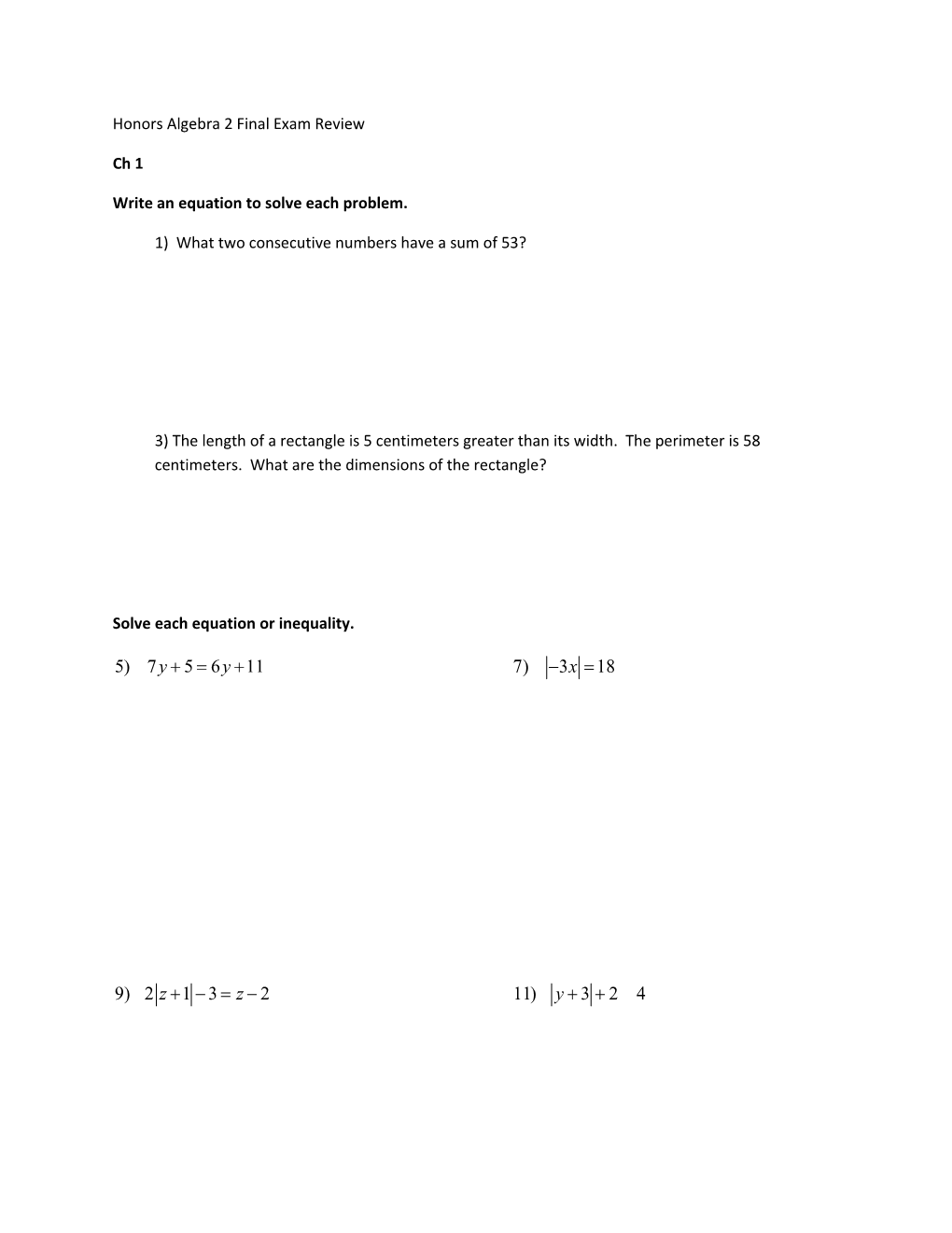 Write an Equation to Solve Each Problem