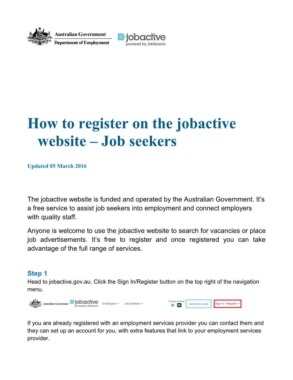 How to Register on the Jobactive Website Job Seekers