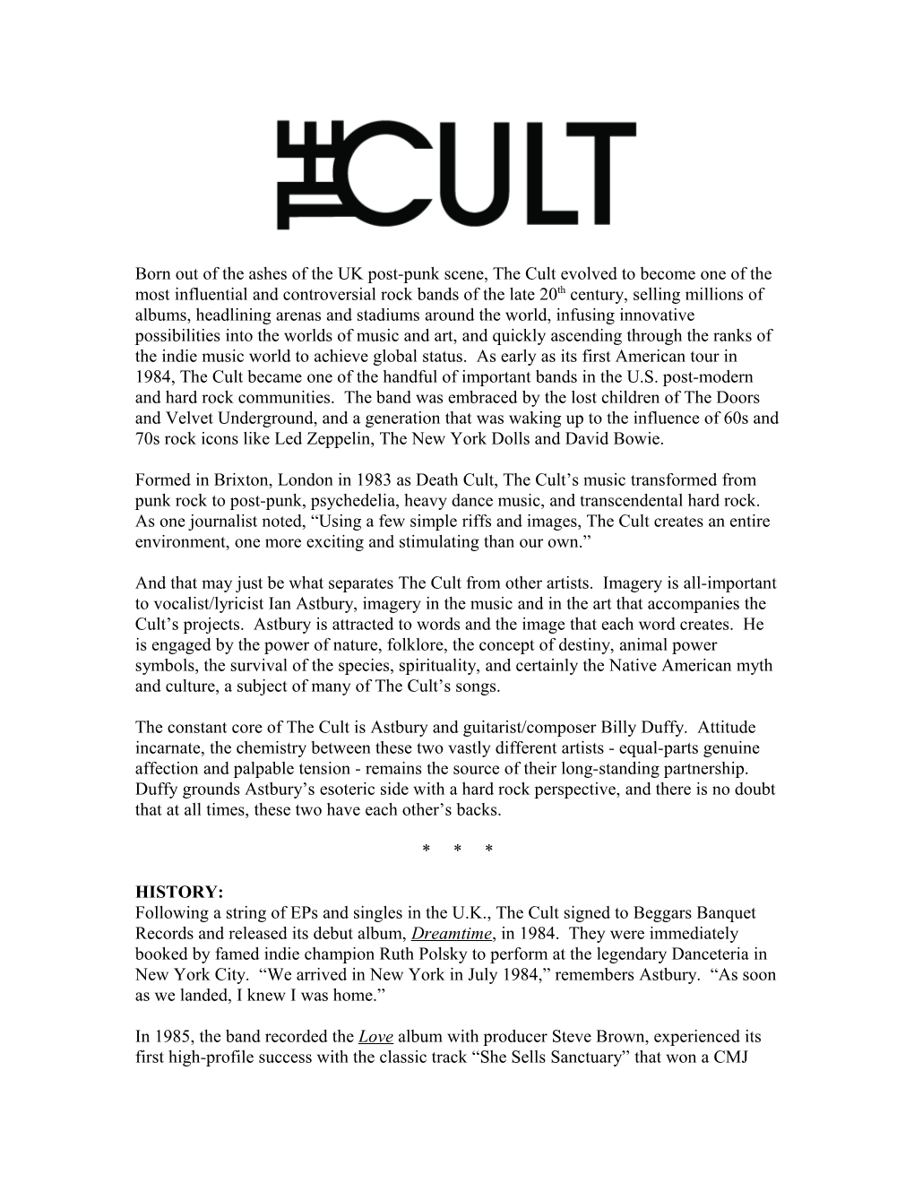 Born out of the Ashes of the UK Post-Punk Scene, the Cult Evolved to Become One of The