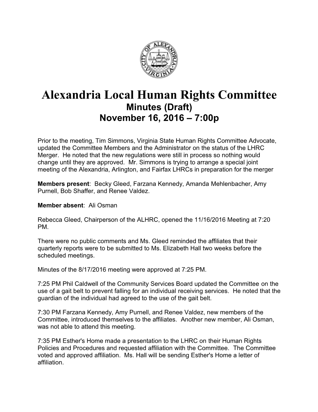 Alexandria Local Human Rights Committee