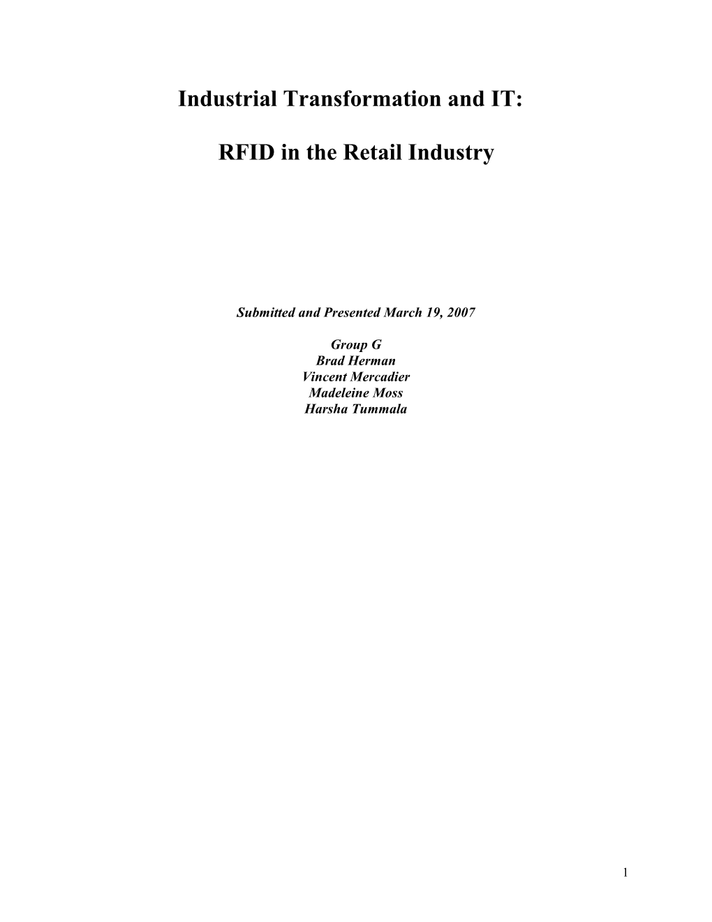 RFID in the Retail Industry