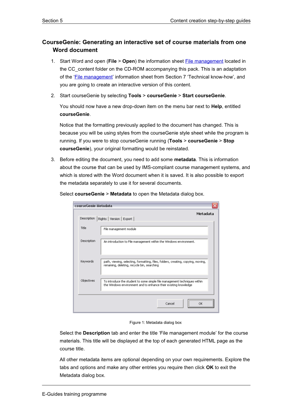 Coursegenie: Generating an Interactive Set of Course Materials from One Word Document