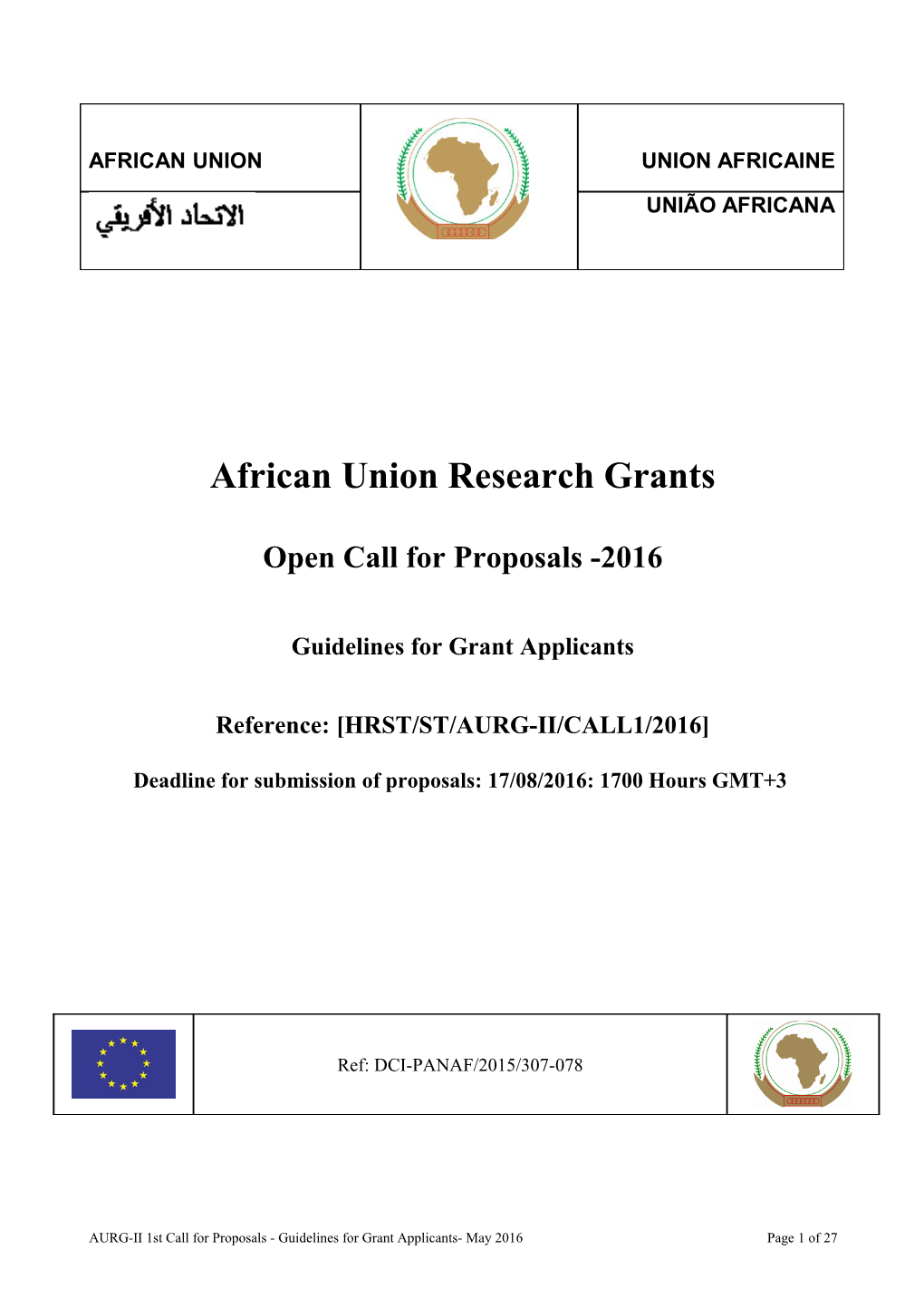 African Union Research Grants