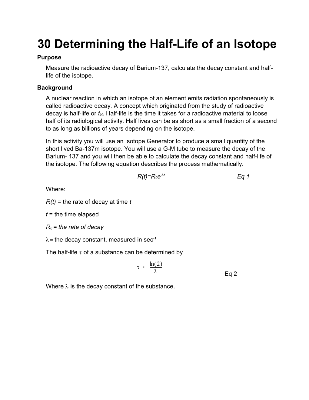 30 Determining the Half-Life of an Isotope