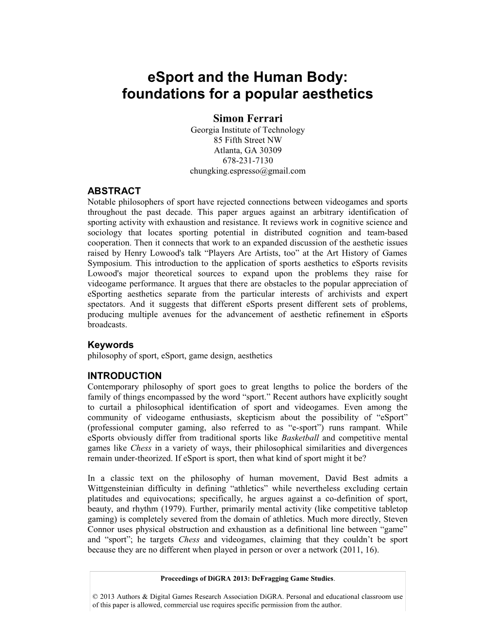 Digra Conference Publication Format s4