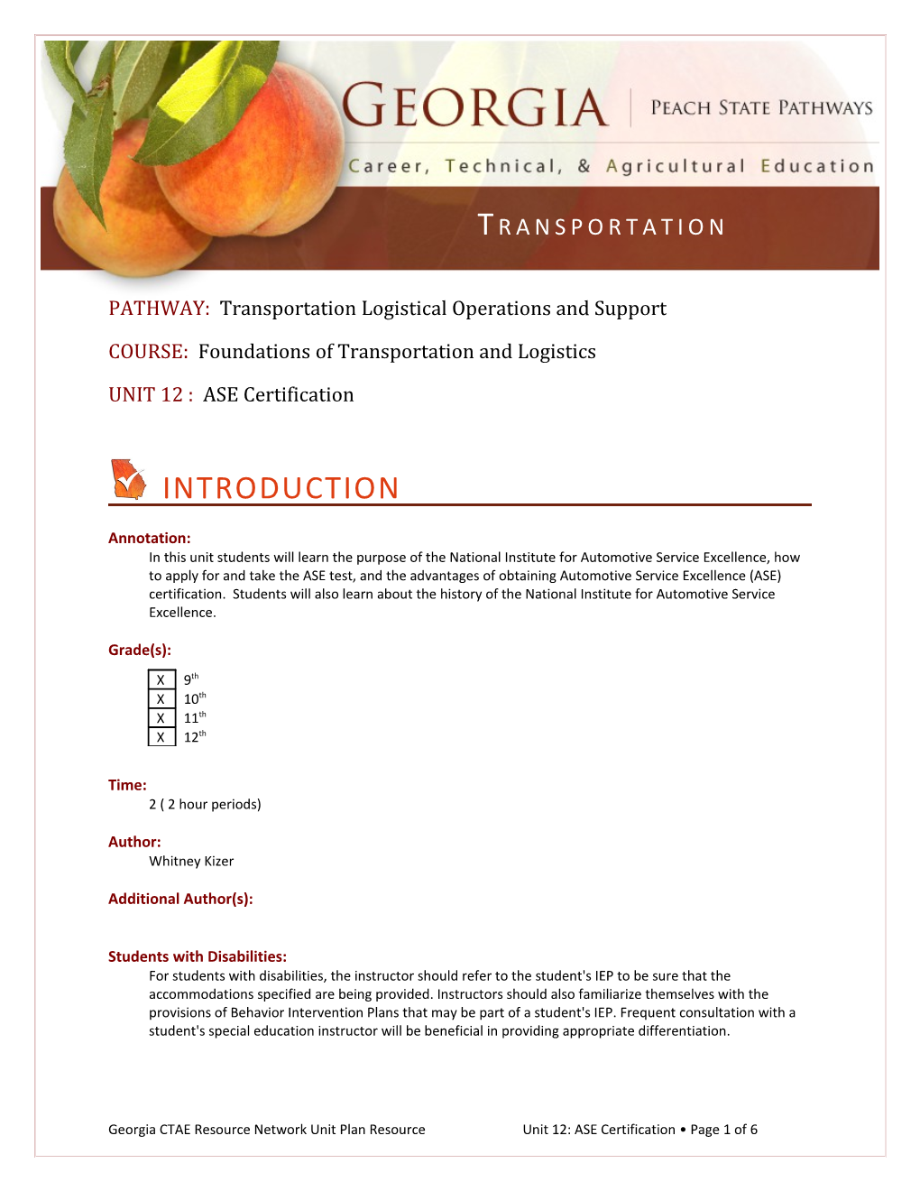 PATHWAY: Transportation Logistical Operations and Support s1
